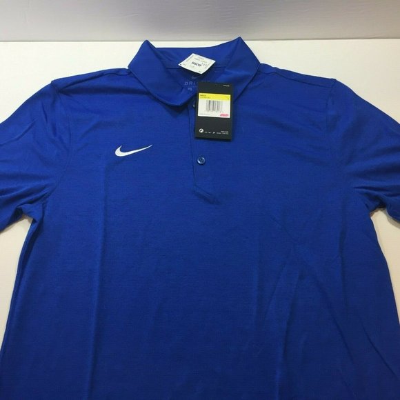 Nike Mens Dri Fit Blue Short Sleeve Polo Shirt Sport Golf Small - Picture 1 of 9